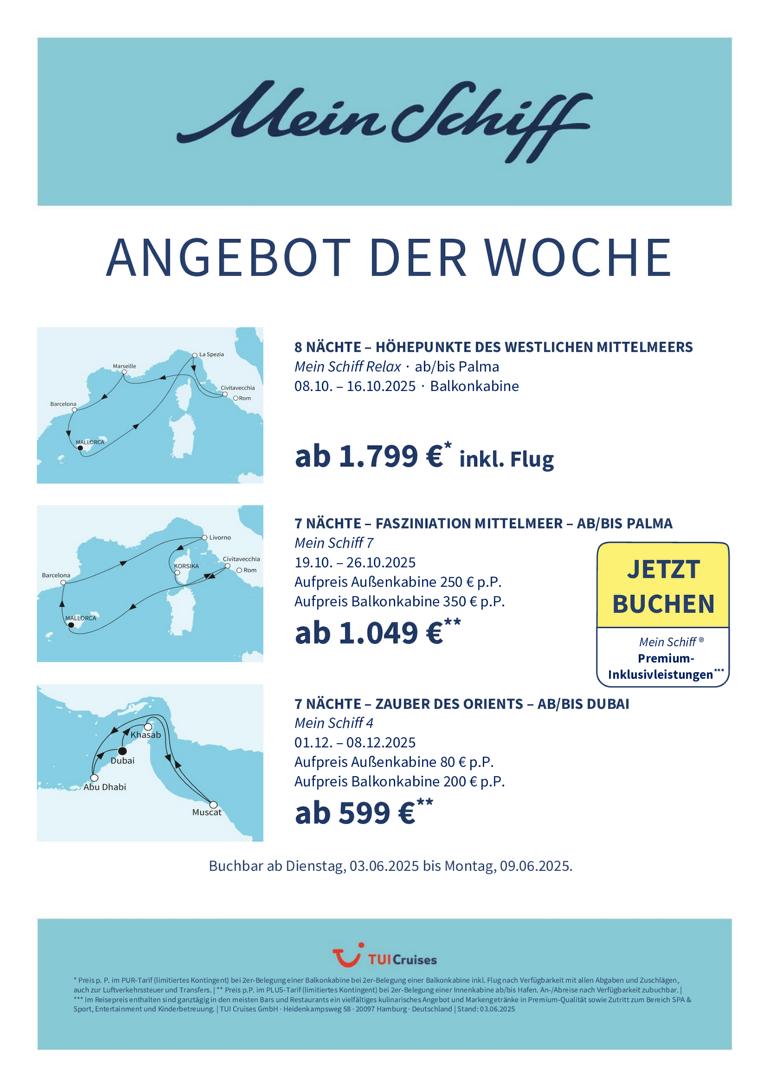 Mein Schiff® Angebot der Woche - 03.06. bis 09.06.2025 1 K1024 mein schiff adw kw 23 bunt