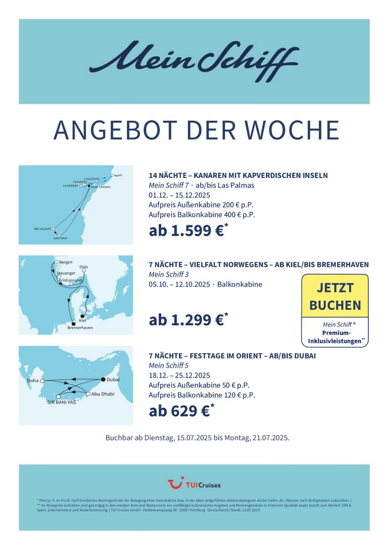 Mein Schiff® Angebot der Woche - 15.07. bis 21.07.2025 1 K1024 mein schiff adw kw 29 bunt