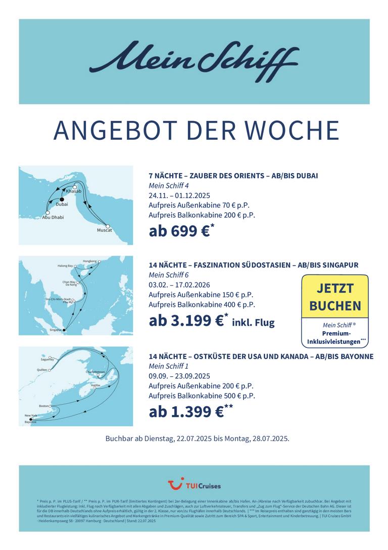 Mein Schiff® Angebot der Woche - 22.07. bis 28.07.2025 1 K1024 mein schiff adw kw 30 bunt