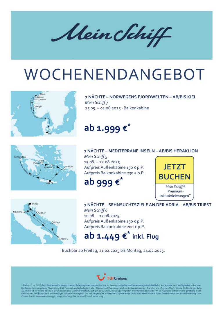 K1024 mein schiff wochenendangebot kw 08 bunt