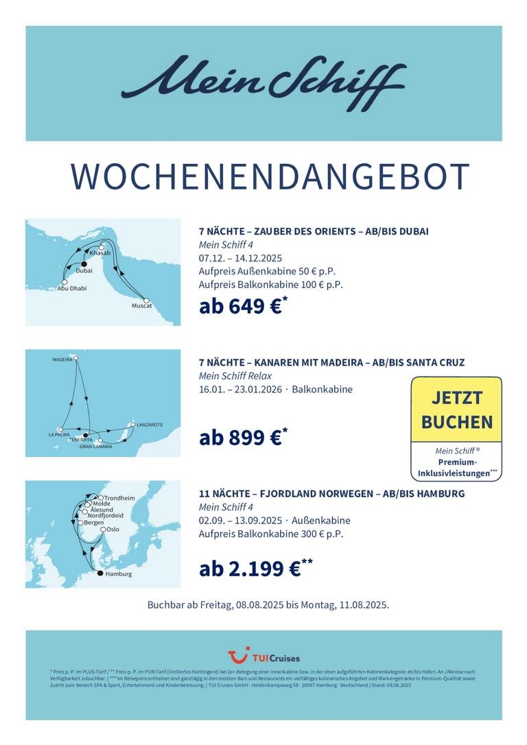 K1024 mein schiff wochenendangebot kw 32 bunt