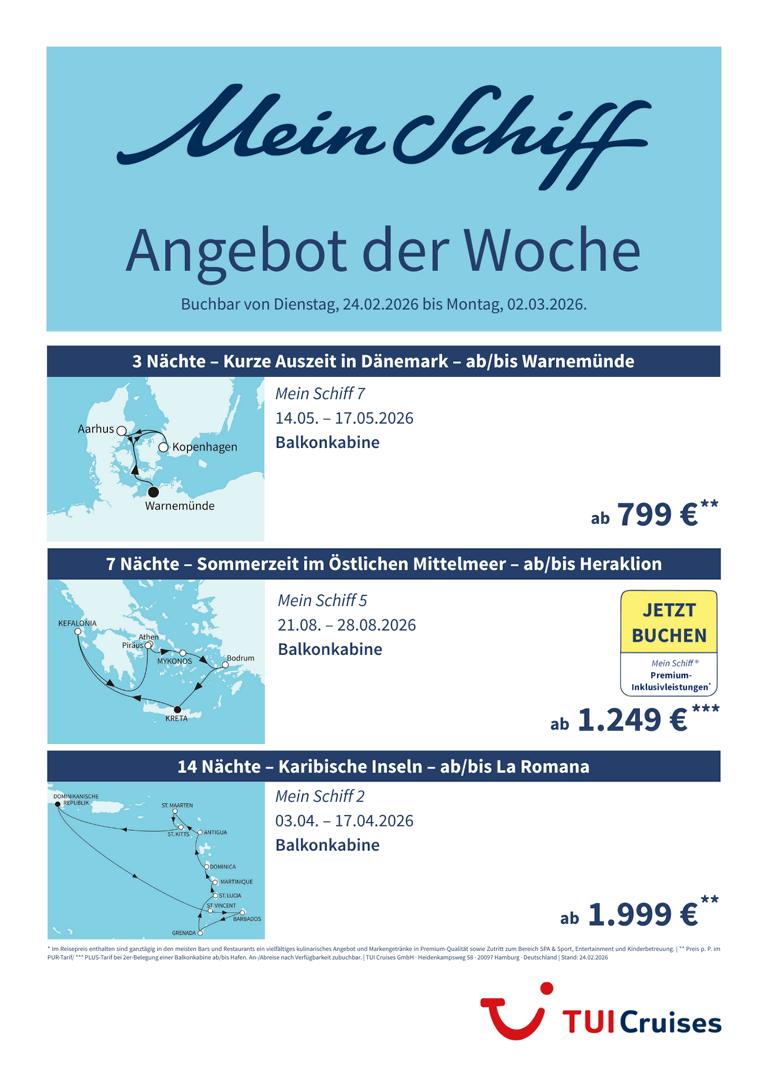 Mein Schiff® Angebot der Woche - 24.02. bis 02.03.2026 1 K1024 mein schiff adw kw 09 bunt