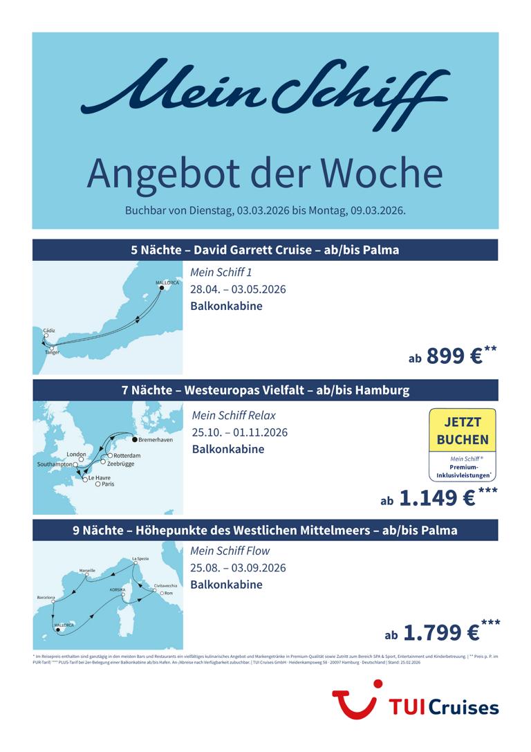 Mein Schiff® Angebot der Woche - 03.03. bis 09.03.2026 1 K1024 mein schiff adw kw 10 bunt