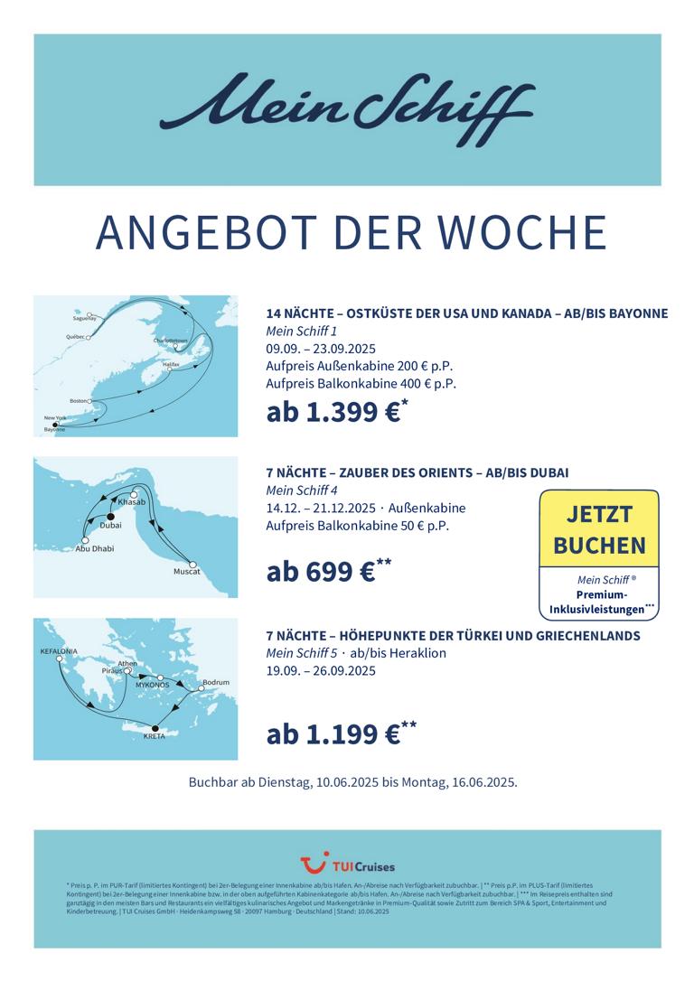 Mein Schiff® Angebot der Woche - 10.06. bis 16.06.2025 1 K1024 mein schiff adw kw 24 bunt