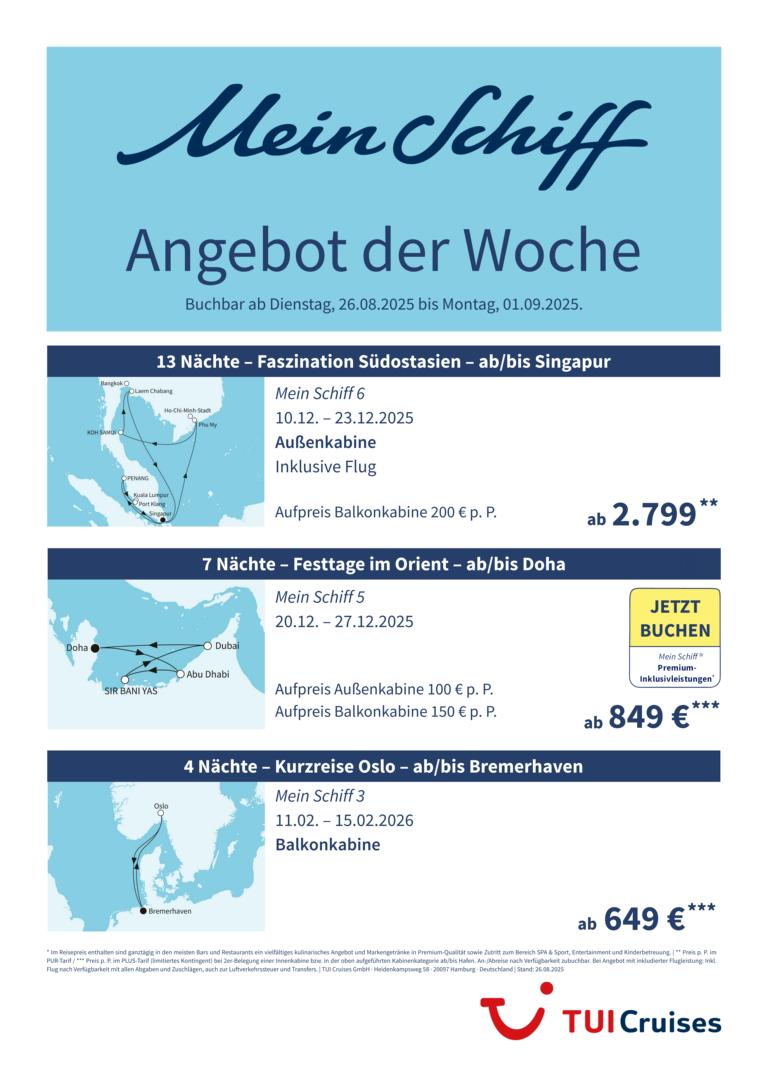 Mein Schiff® Angebot der Woche - 26.08. bis 01.09.2025 1 K1024 mein schiff adw kw 35 bunt