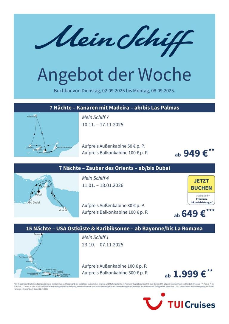 Mein Schiff® Angebot der Woche - 02.09. bis 08.09.2025 1 K1024 mein schiff adw kw 36 bunt