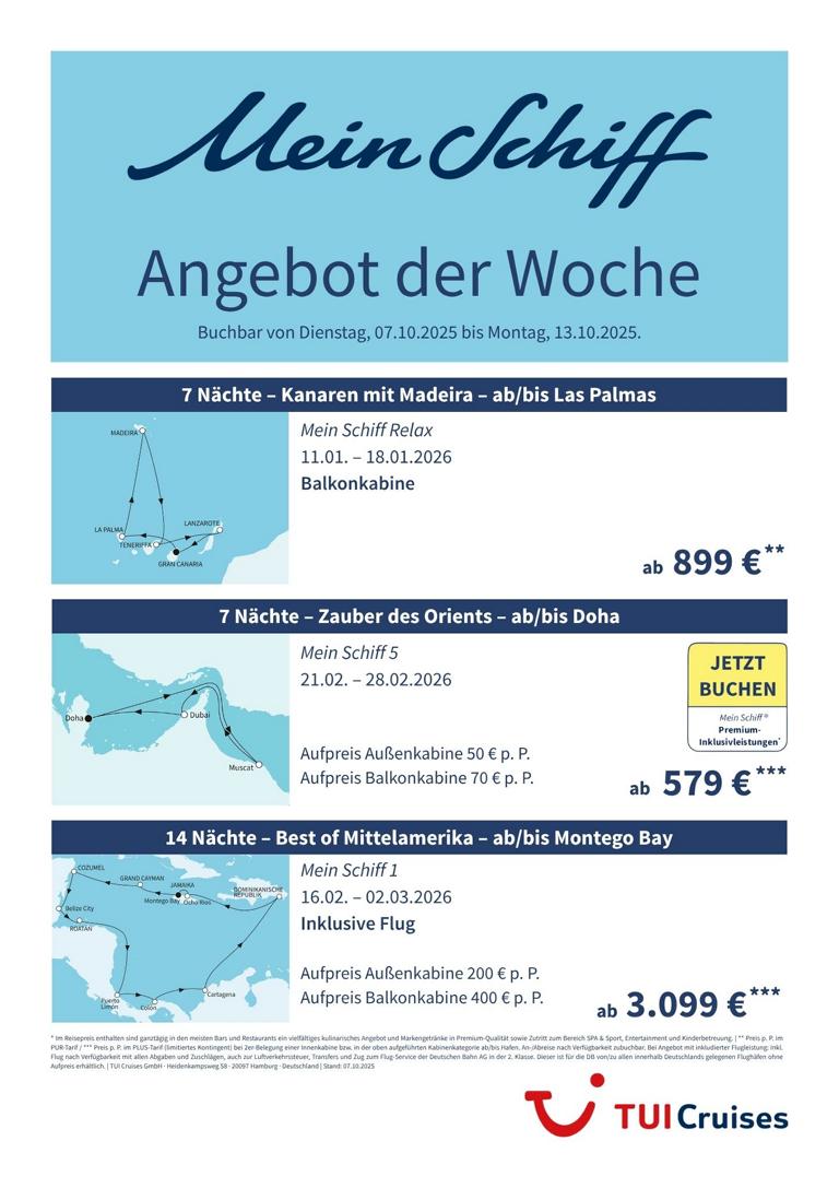Mein Schiff® Angebot der Woche - 07.10. bis 13.10.2025 1 K1024 mein schiff adw kw 41 bunt