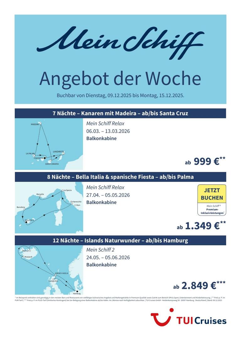 Mein Schiff® Angebot der Woche - 09.12. bis 15.12.2025 1 K1024 mein schiff adw kw 50 bunt