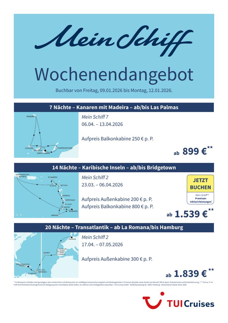 Mein Schiff® Wochenendangebot – 09.01. bis 12.01.2026 1 K1024 mein schiff wochenendangebot kw 02 bunt