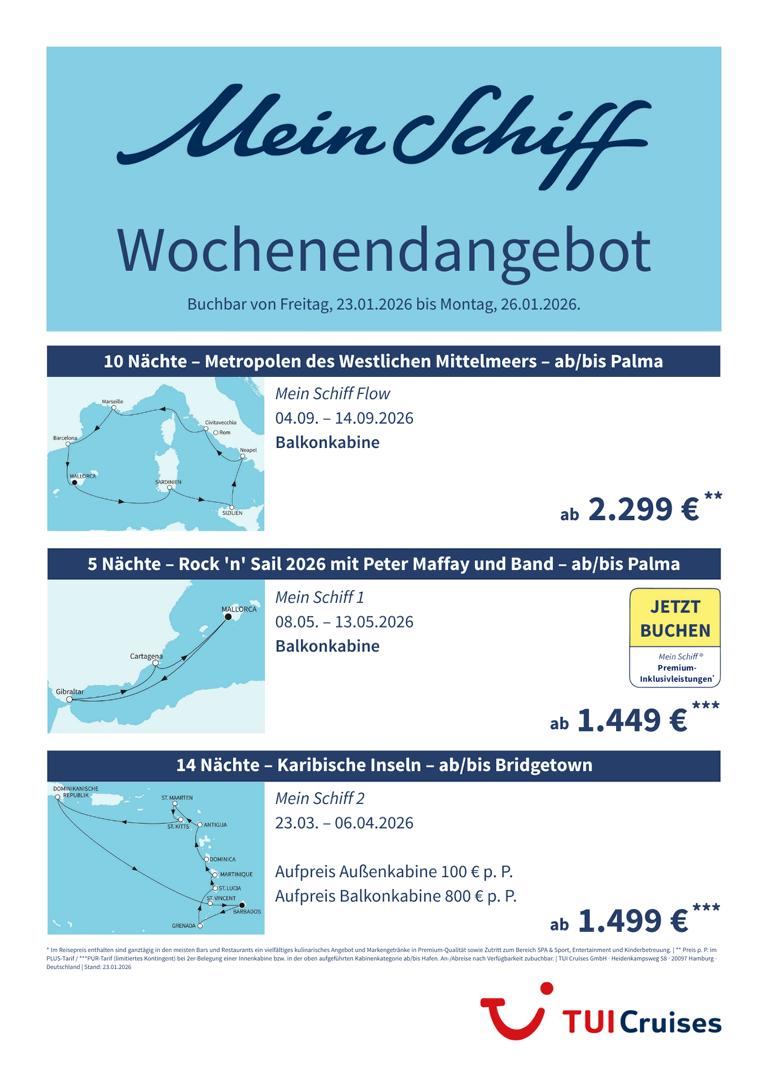 Mein Schiff® Wochenendangebot – 23.01. bis 26.01.2026 1 K1024 mein schiff wochenendangebot kw 04 bunt