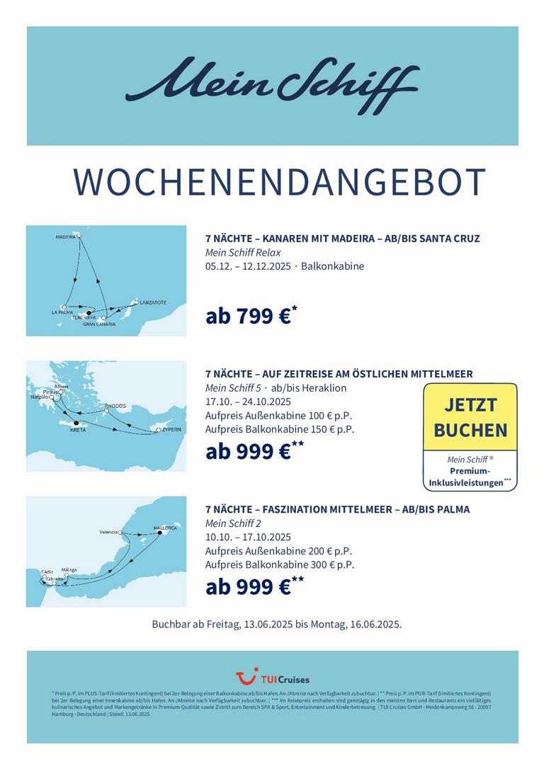 K1024 mein schiff wochenendangebot kw 24 bunt