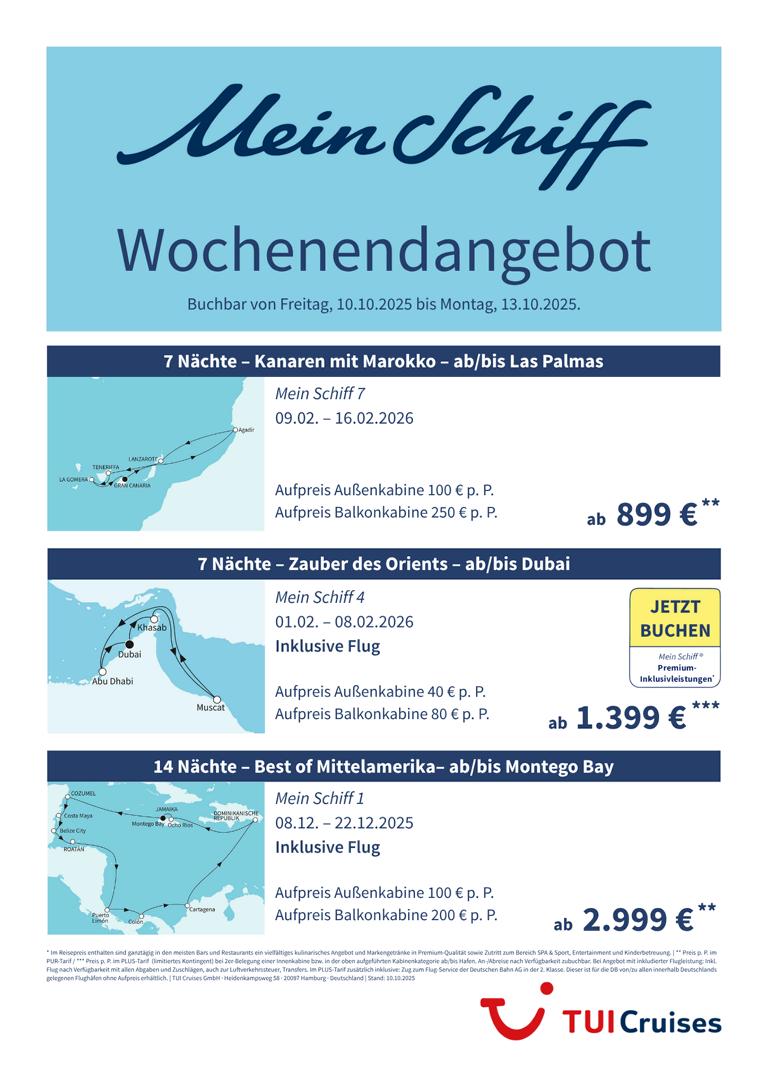 K1024 mein schiff wochenendangebot kw 41 bunt