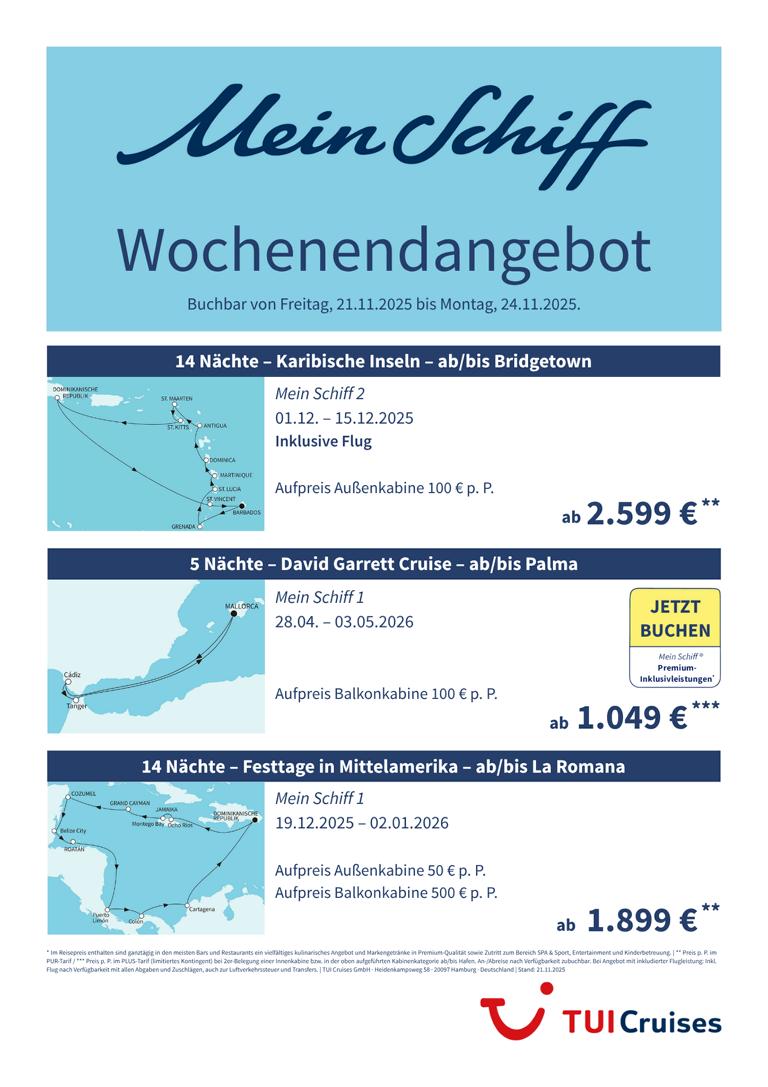 K1024 mein schiff wochenendangebot kw 47 bunt