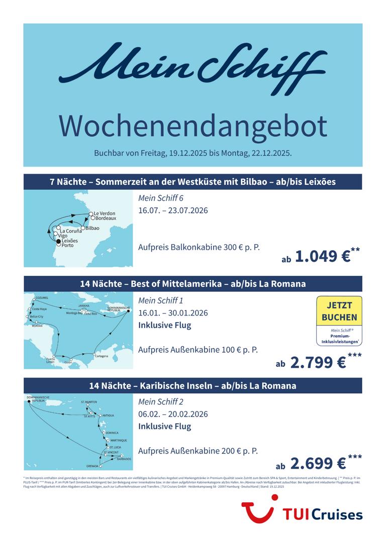 K1024 mein schiff wochenendangebot kw 51 bunt