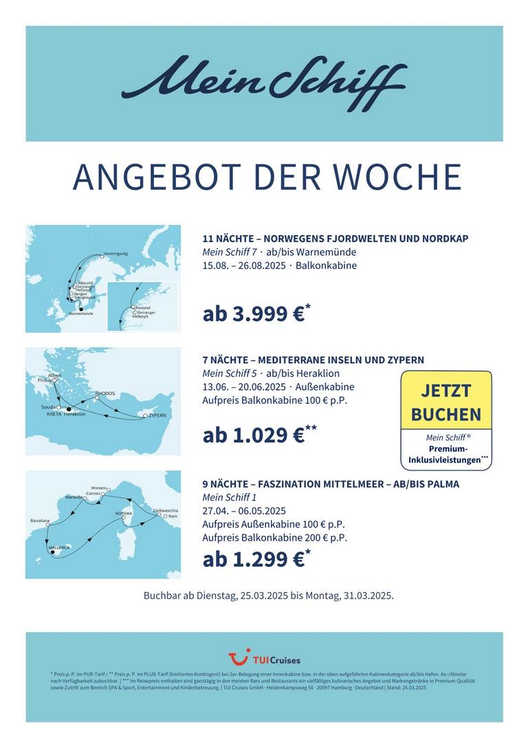 Mein Schiff® Angebot der Woche - 25.03. bis 31.03.2025 1 mein schiff adw kw 13